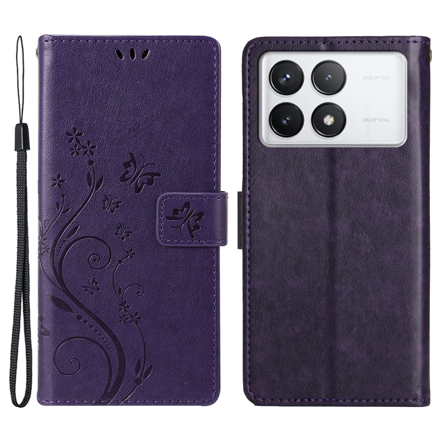 For Xiaomi Redmi K70E 5G / Poco X6 Pro 5G Case Butterfly Pattern Wallet Style Leather Phone Cover For Xiaomi Redmi K70E 5G / Poco X6 Pro 5G Case Butterfly Pattern Wallet Style Leather Phone Cover